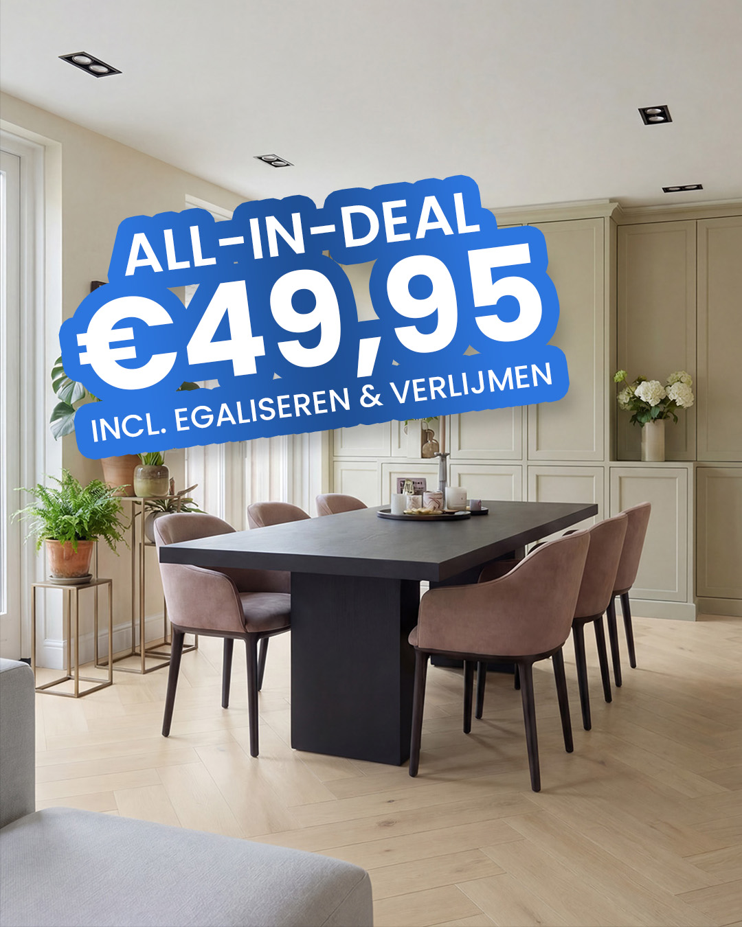eettafel, tafel, ronde tafel, kaderbank, keuken
