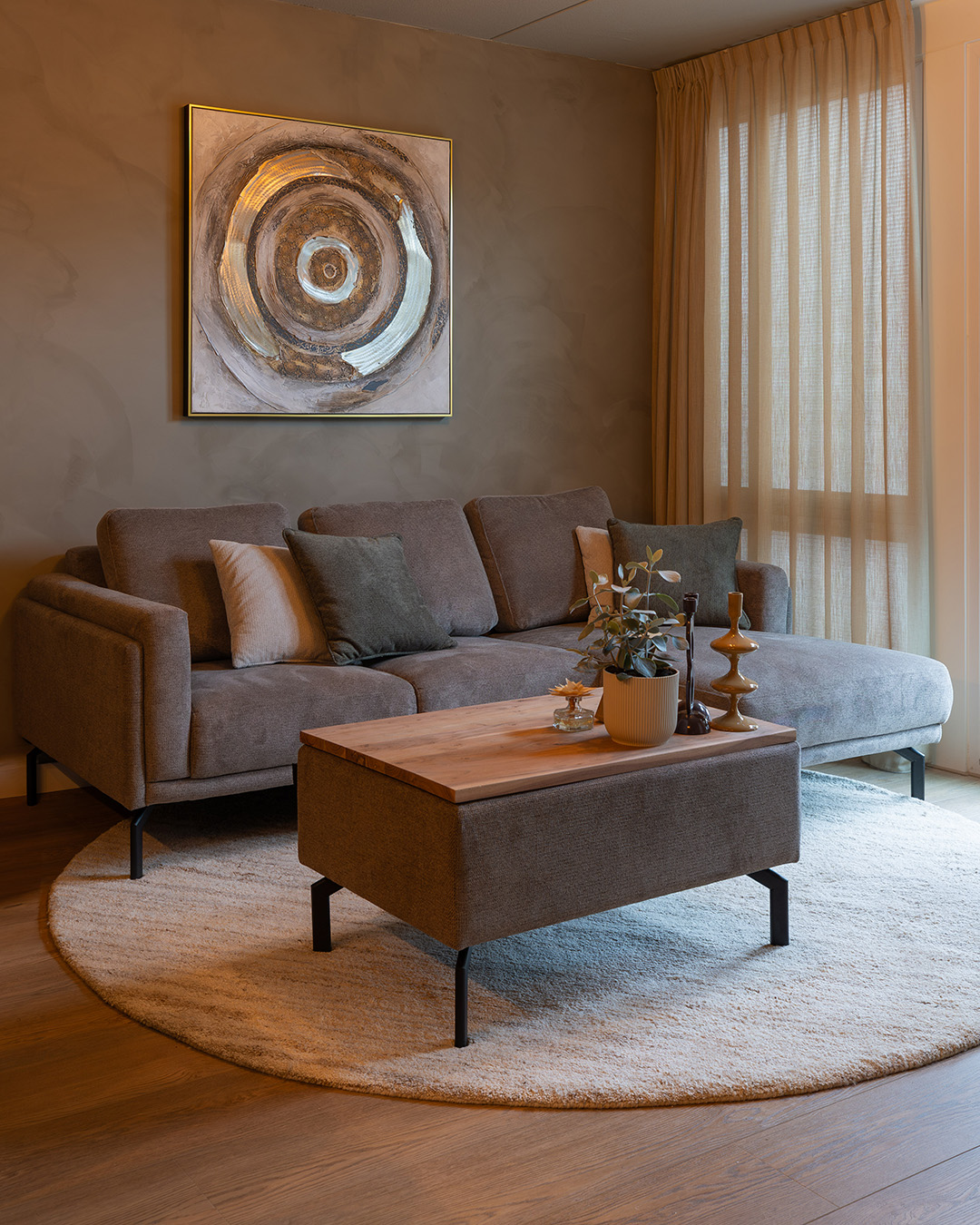 woonkamer, sofa, salontafel, vloerkleed, interieur