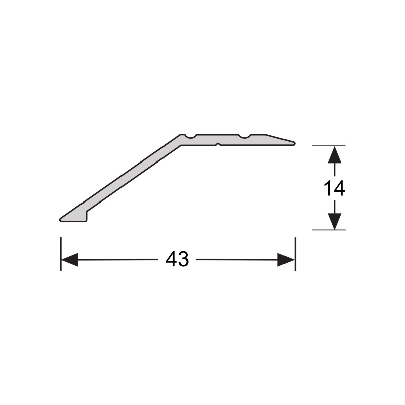 Overgangsprofiel 14 mm 2.7m Aluminium Zwart 51365