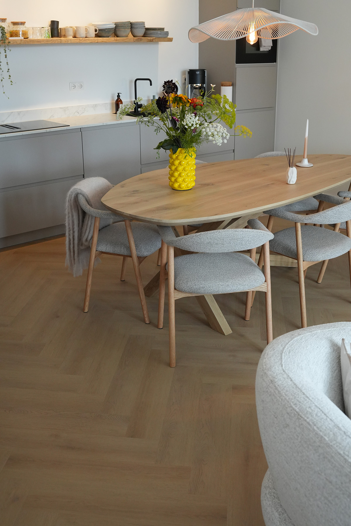 Luxury Floors Visgraat XL Hervey Bay Oak 4164HE Plak PVC Verdieping, Vloeren, Hout, Interieurontwerp, Tafel