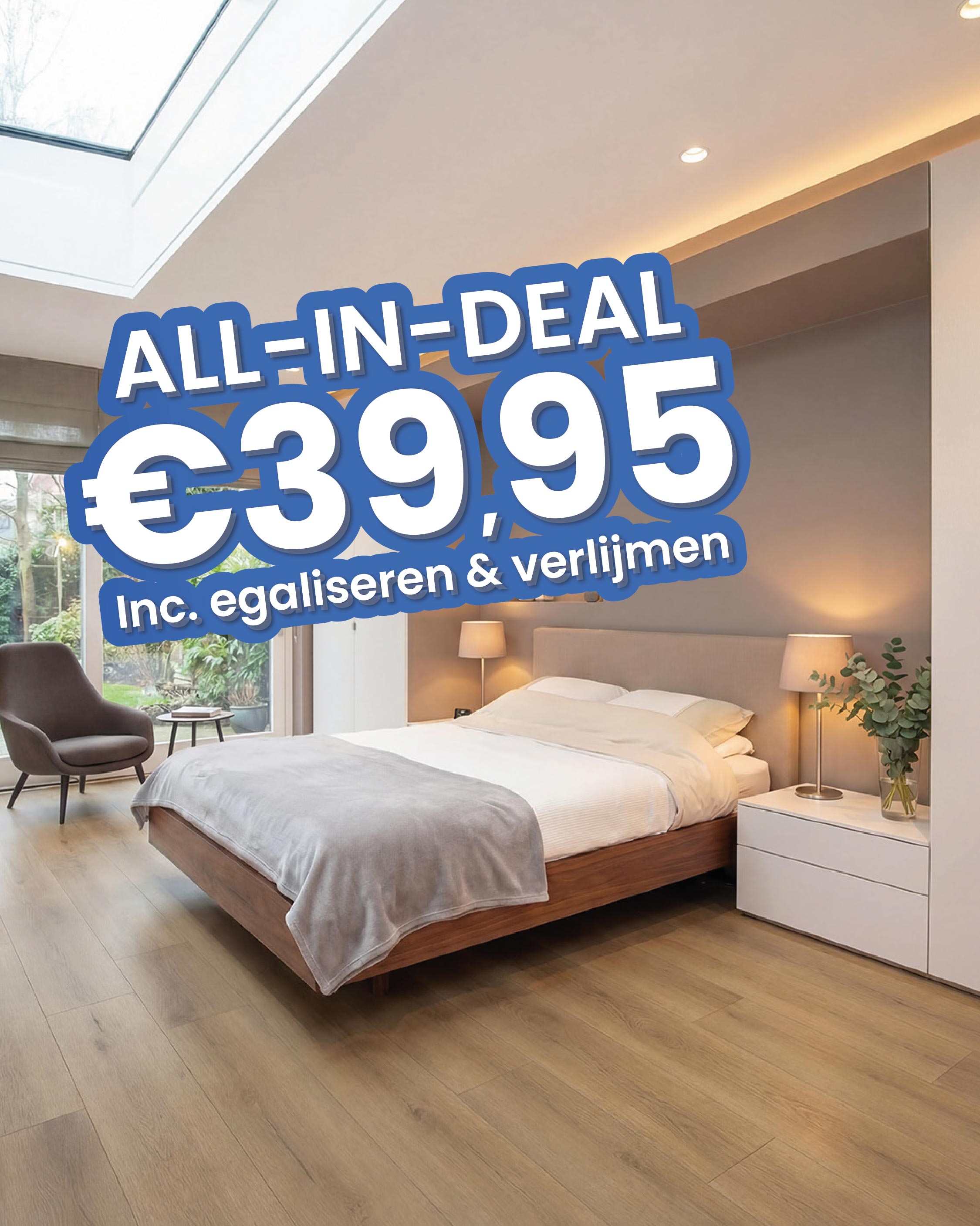 bed, king-size, houten frame, slaapkamer, nachtkastjes