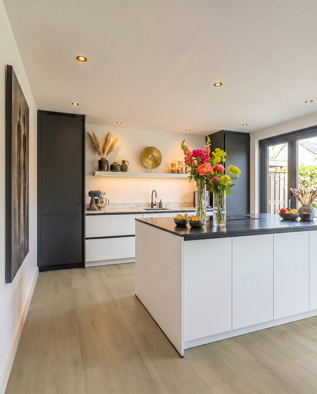 keuken, eiland, kookeiland, modern, binnenruimte