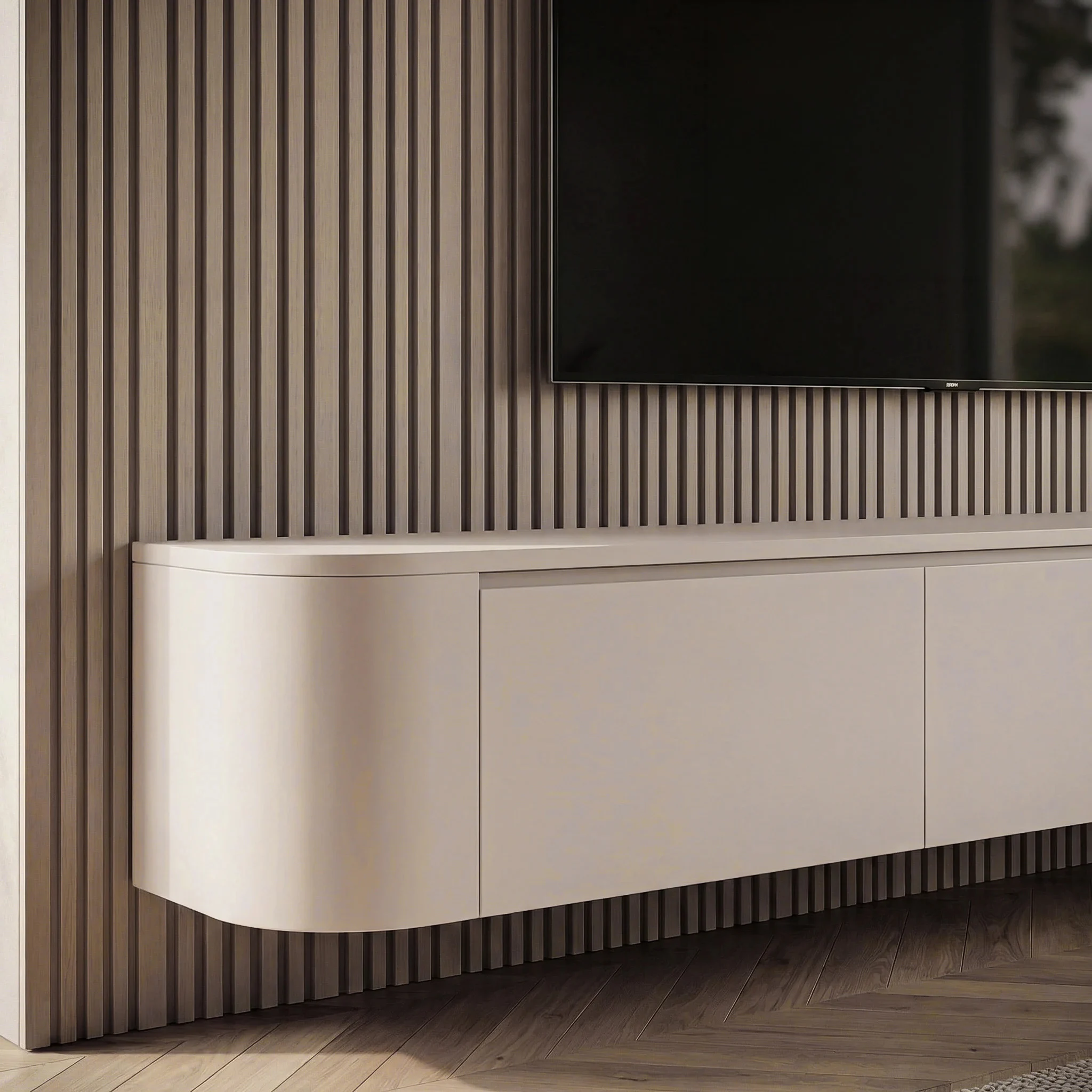 Japandi TV Meubel Rond Beige