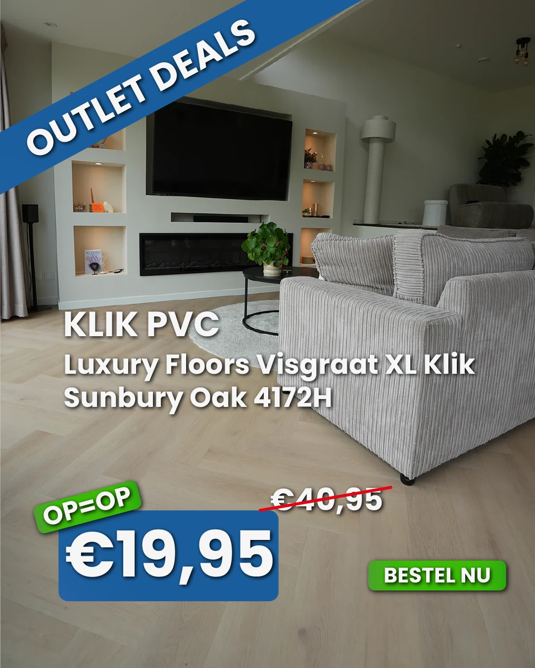 Luxury Floors Visgraat XL Sunbury Oak 4172H Klik PVC