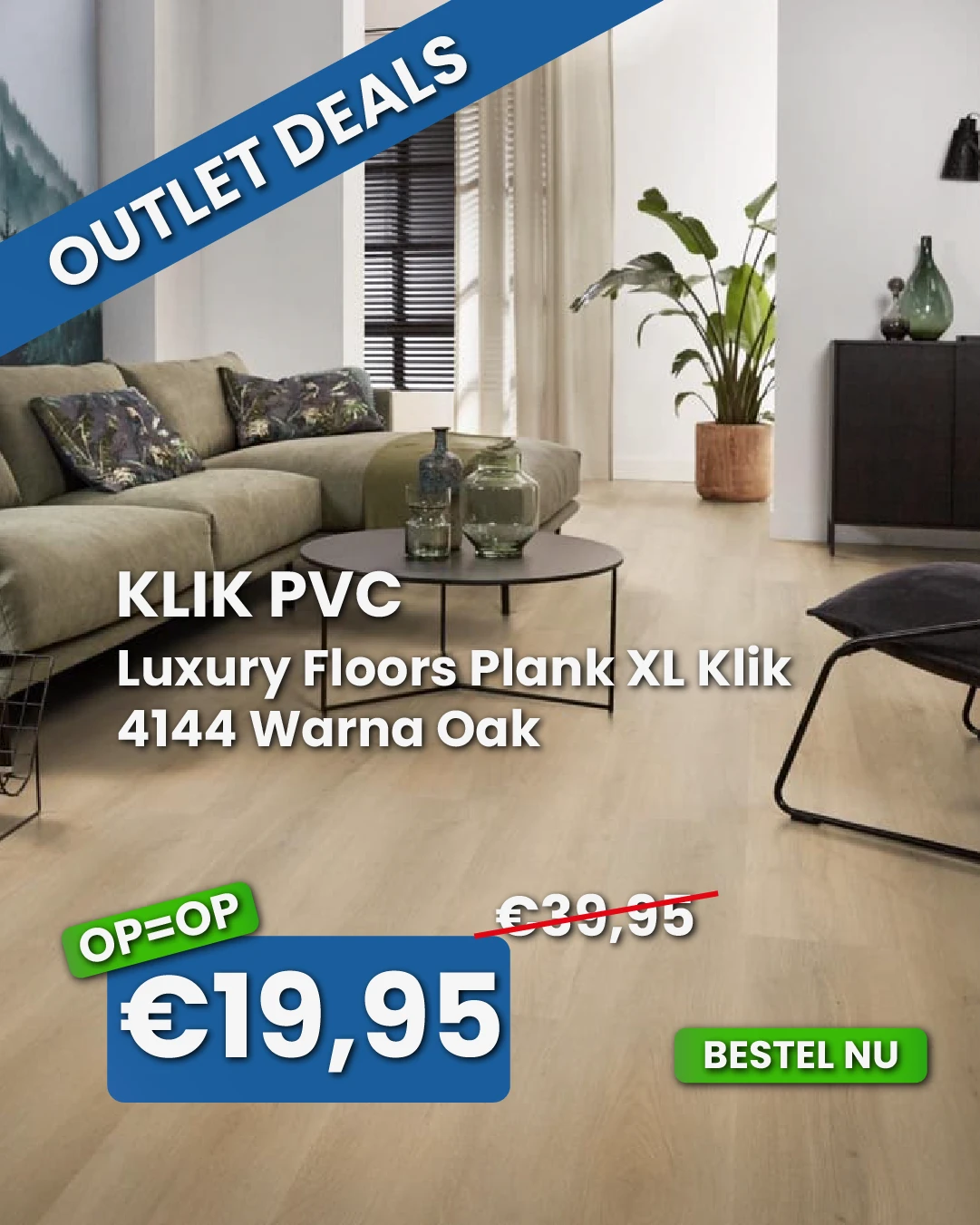 Luxury Floors Plank XL Klik 4144 Warna Oak