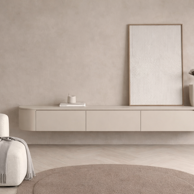 Japandi TV Meubel Rond Beige