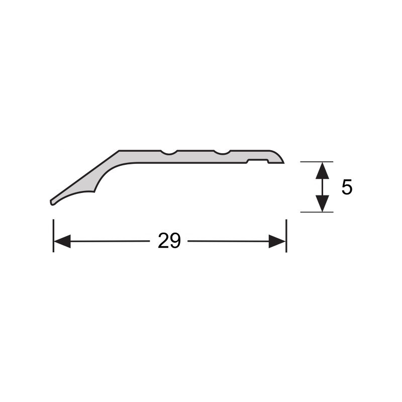 Overgangsprofiel 5 mm 2.7m Aluminium RVS 51155