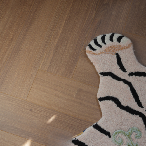 vloerkleed, mat, rug, zebra patroon, houten vloer