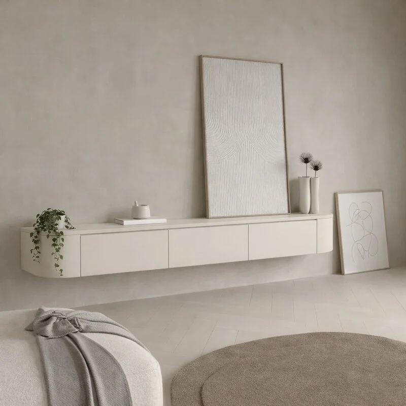 Japandi TV Meubel Rond Beige