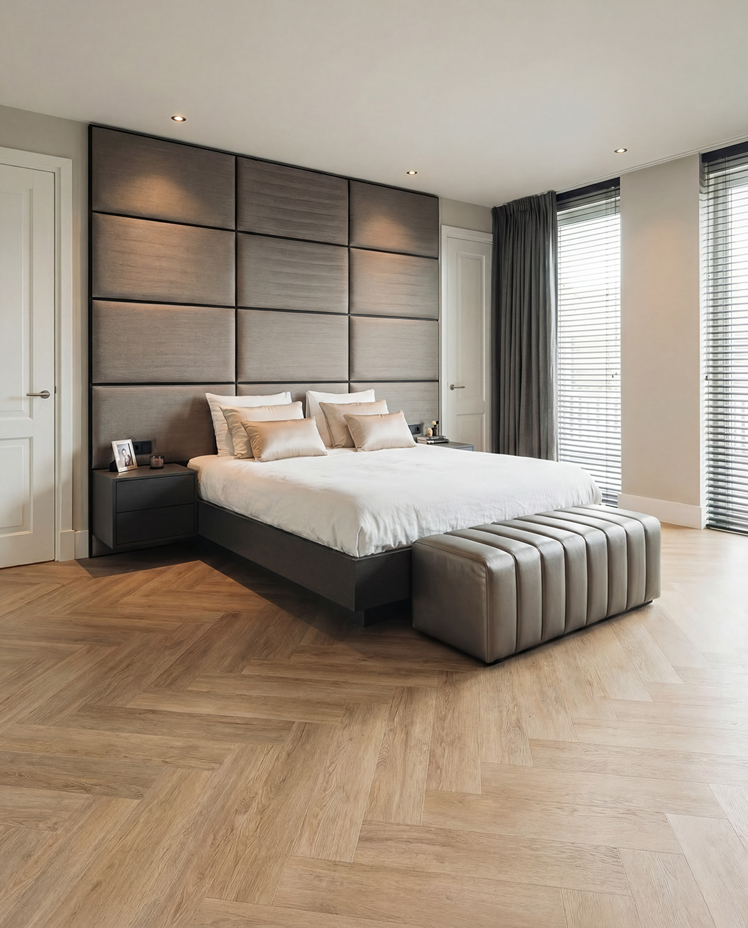 bed, king-size, headboard, kunstleer, bank