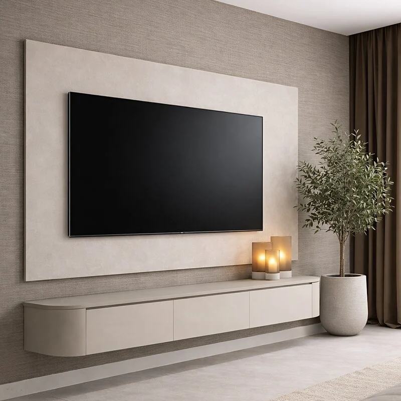 Japandi TV Meubel Rond Beige