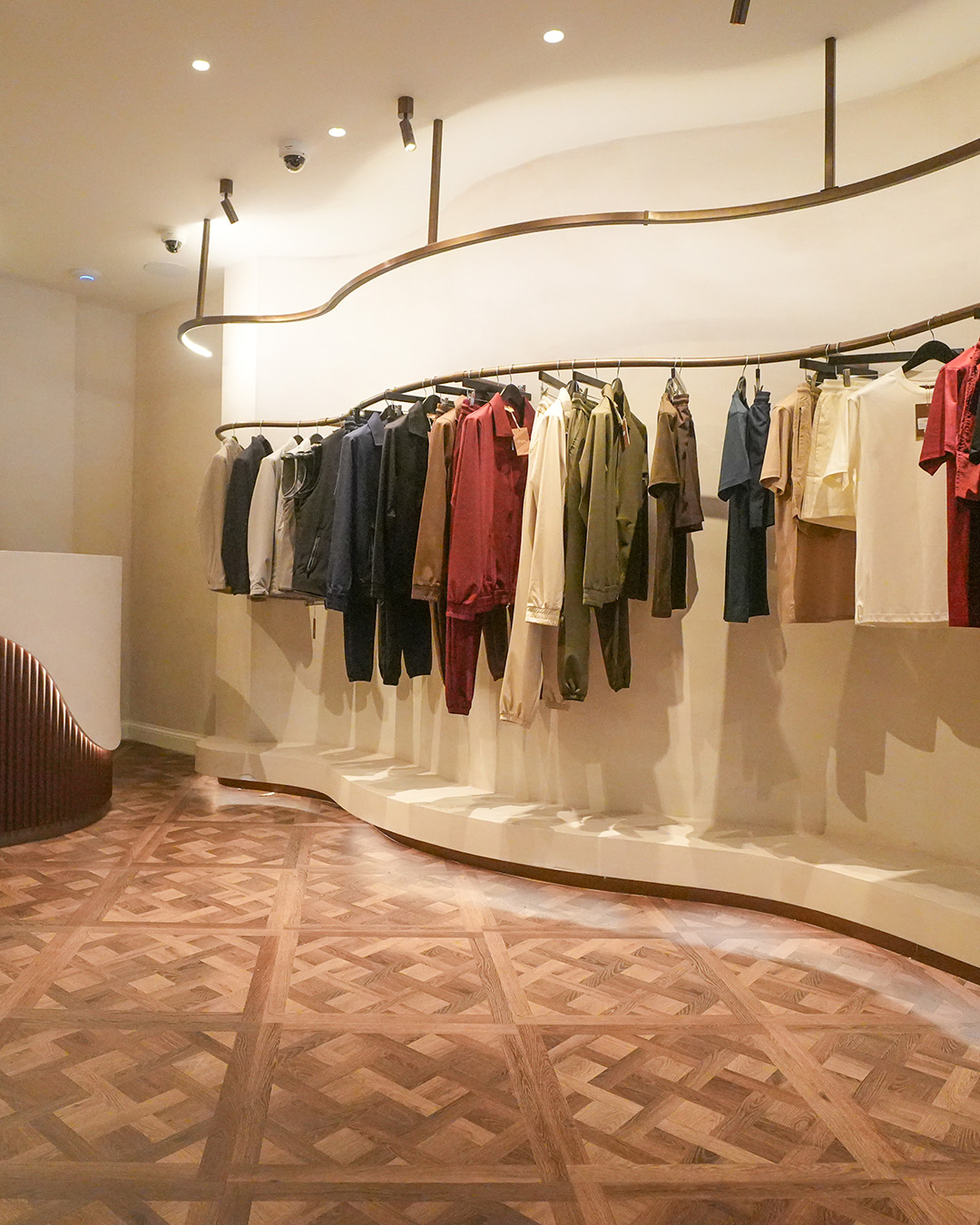 kleding, jassen, verzameling, winkel, hangrek