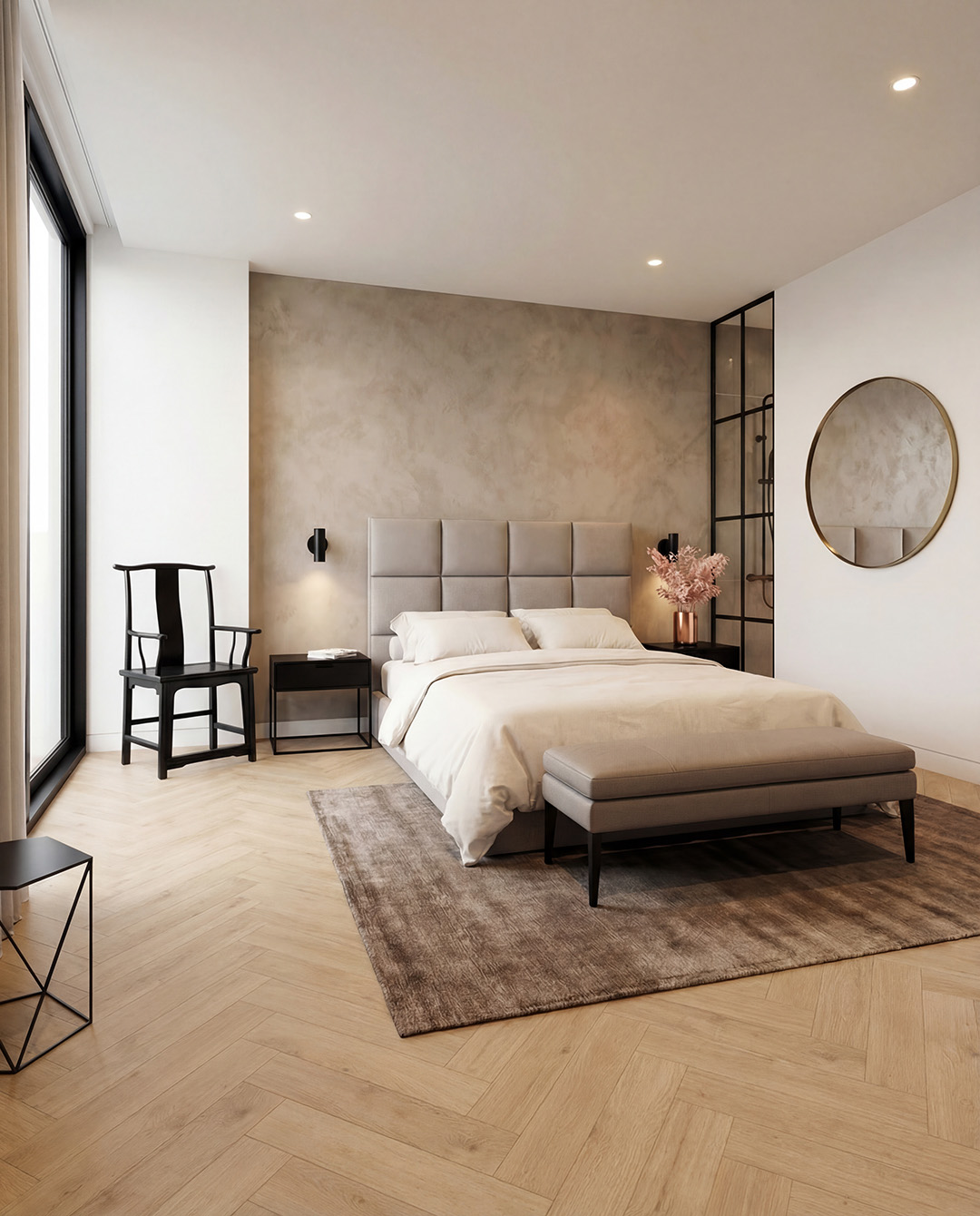  slaapkamer, bed, tapijt, meubilair, decor