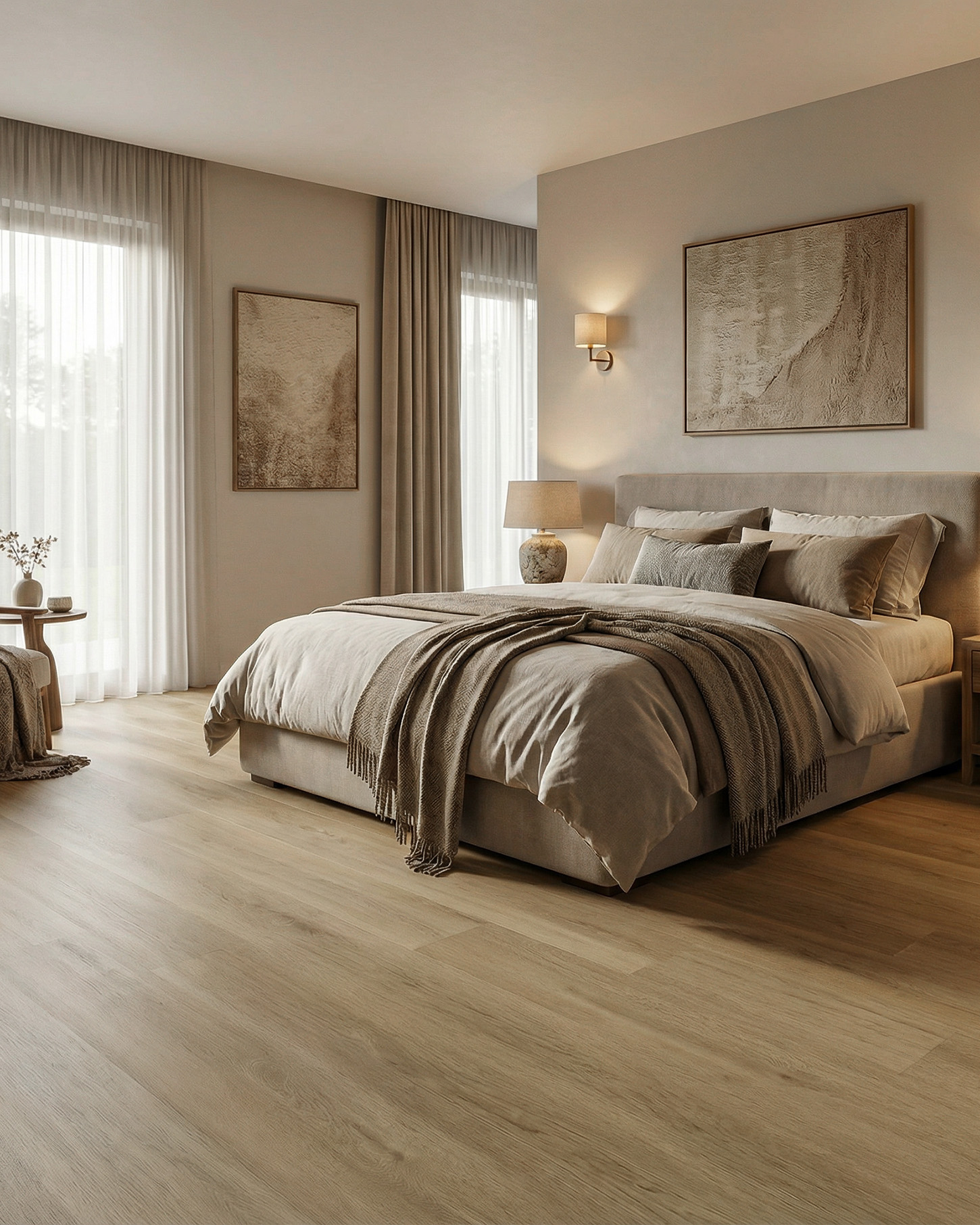 Interieurontwerp, Woondecoratie, Verdieping, Hardhout, Bed