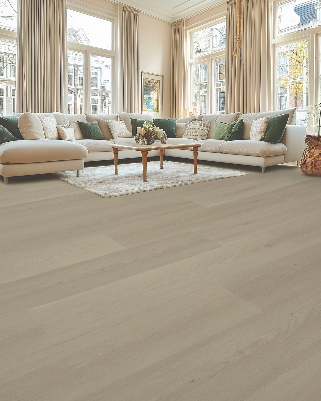 woonkamer, sofa, bankstel, vloeren, ramen