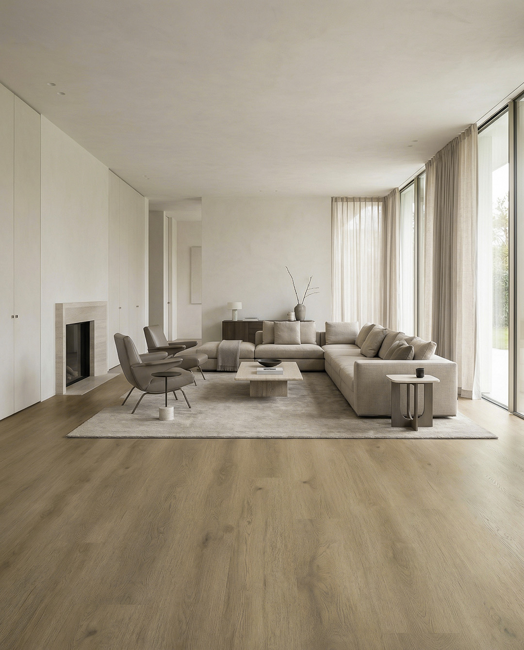 woonkamer, bankstel, houten vloer, modern interieur, begroeting/overhead