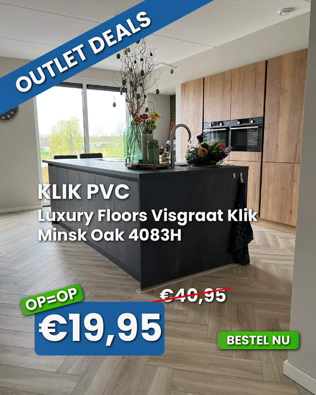 Budget Line Visgraat Minsk Oak 4083H Rigid Click PVC