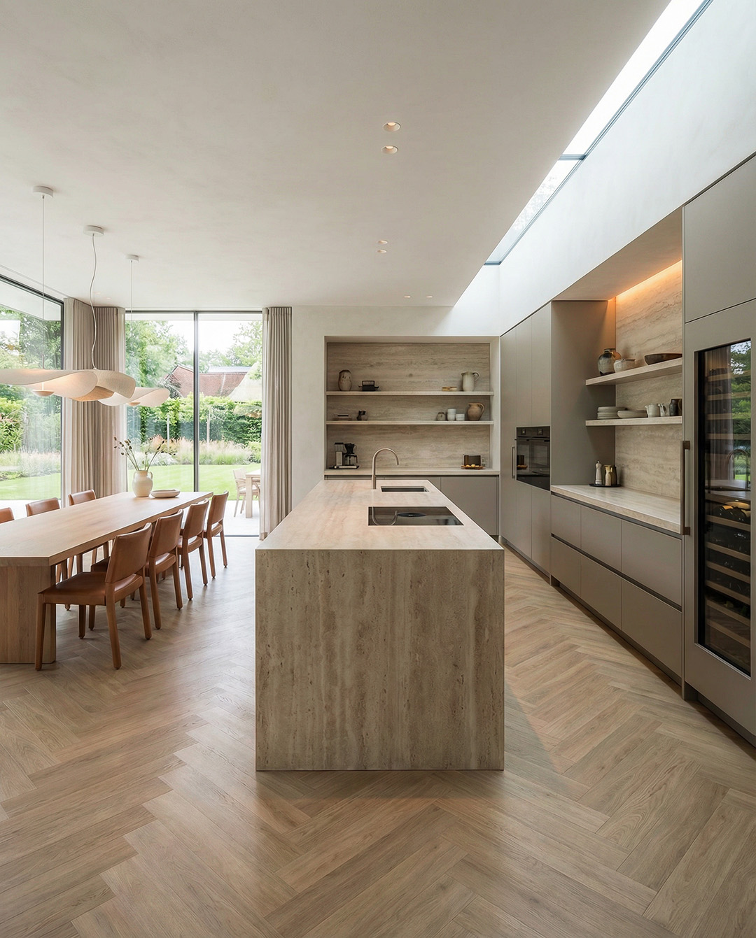 Interieurontwerp, Hout, Verdieping, Eetkamer, Eettafel