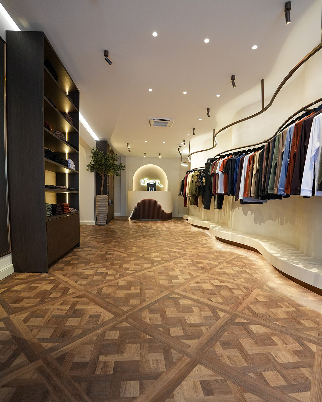 winkel, kleding, rekken, casual shirt, jassen