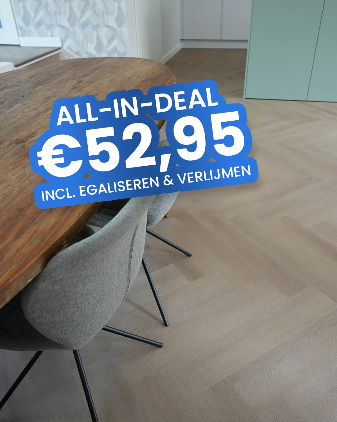 eettafel, houten tafel, banken, stofstoel, vloerd