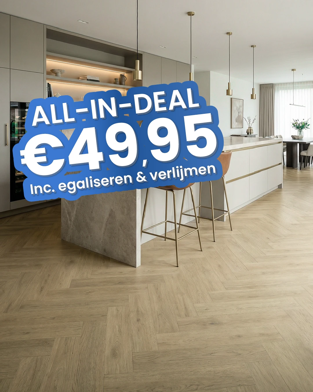 Luxury Floors Visgraat XL Bundaberg Oak 4165HE Plak PVC