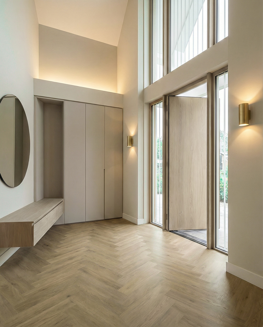 interior, hall, furniture, wooden floor, wardrobe