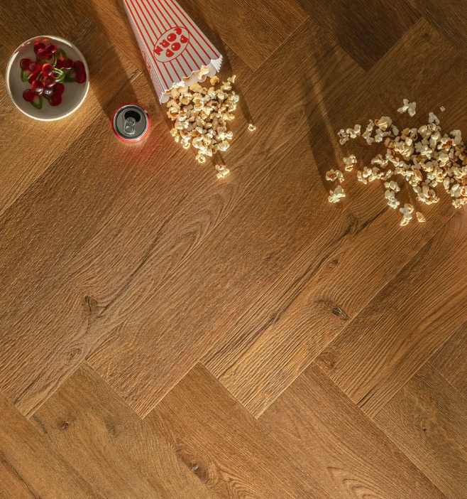 popcorn, snacks, drink, cherries, wooden_floor