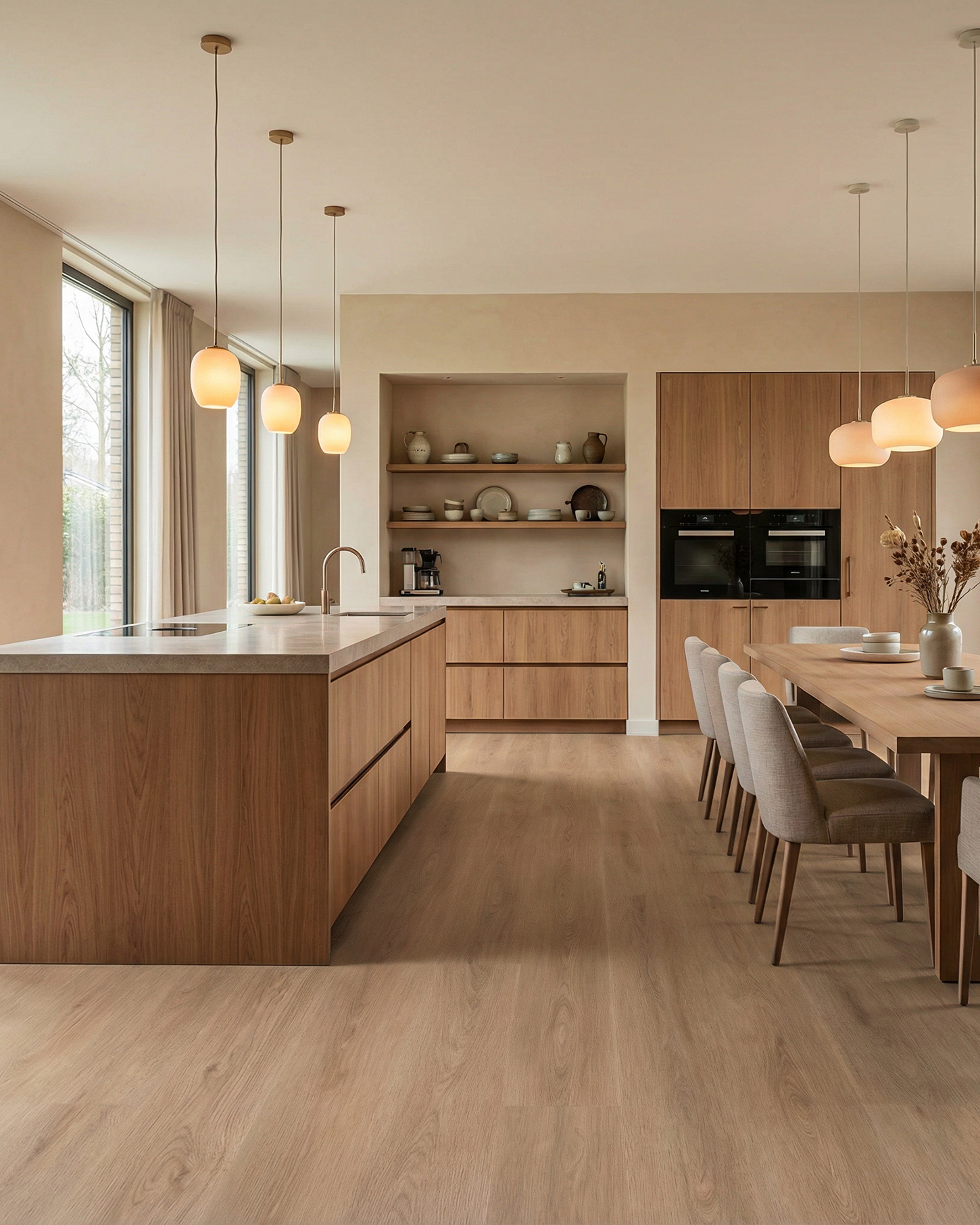 Interieurontwerp, Verdieping, Vloeren, Hout, Keuken