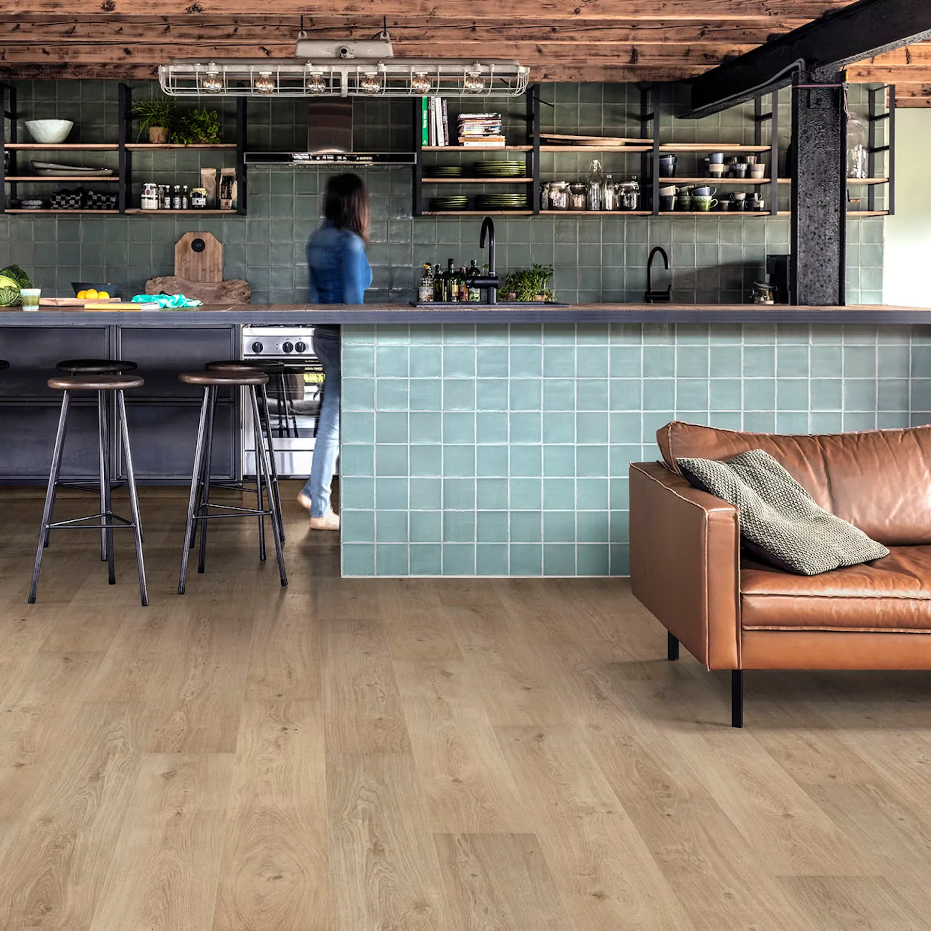 Floorify Lange Plank Champagne F017T Klik PVC