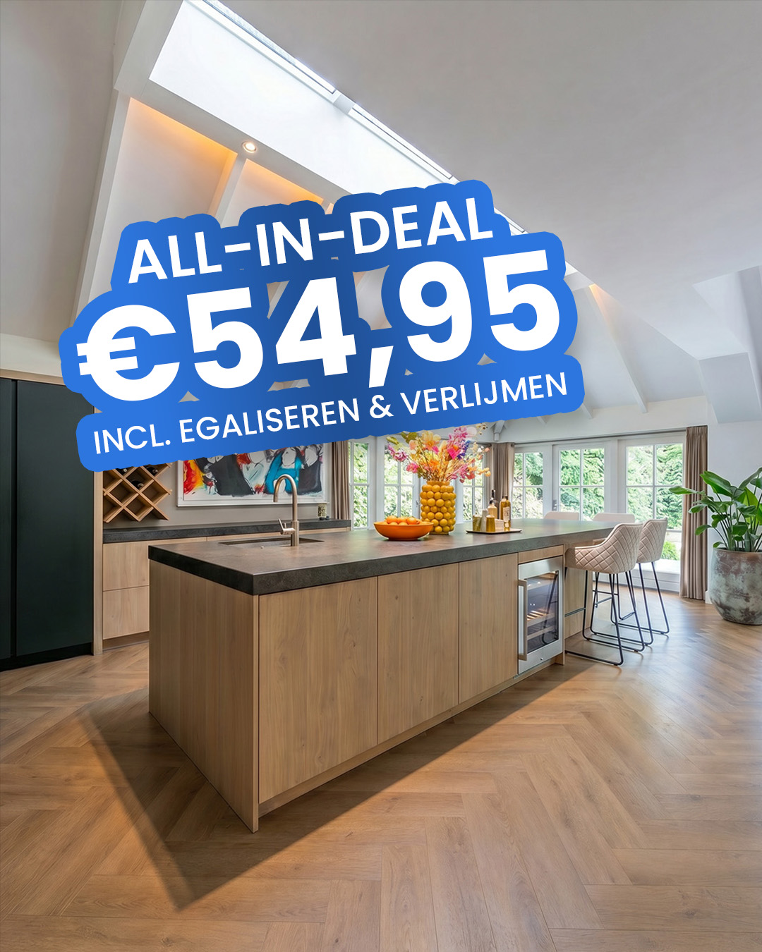 keuken, eiland, hout, kookeiland, interieur