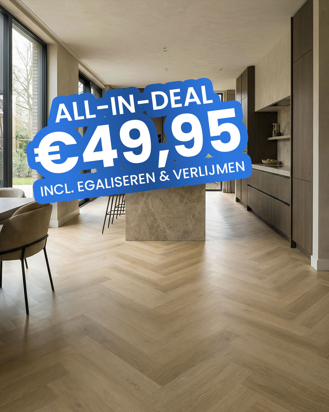 vloer, houten vloer, parquet, keuken, interieur