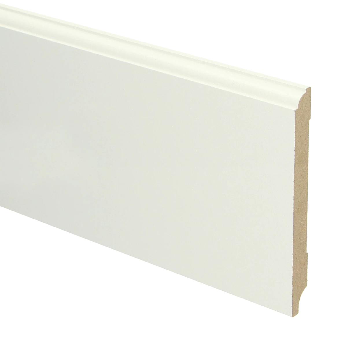 MDF Eigentijdse Plint 120x12 RAL 9010 Zuiver Wit 16048