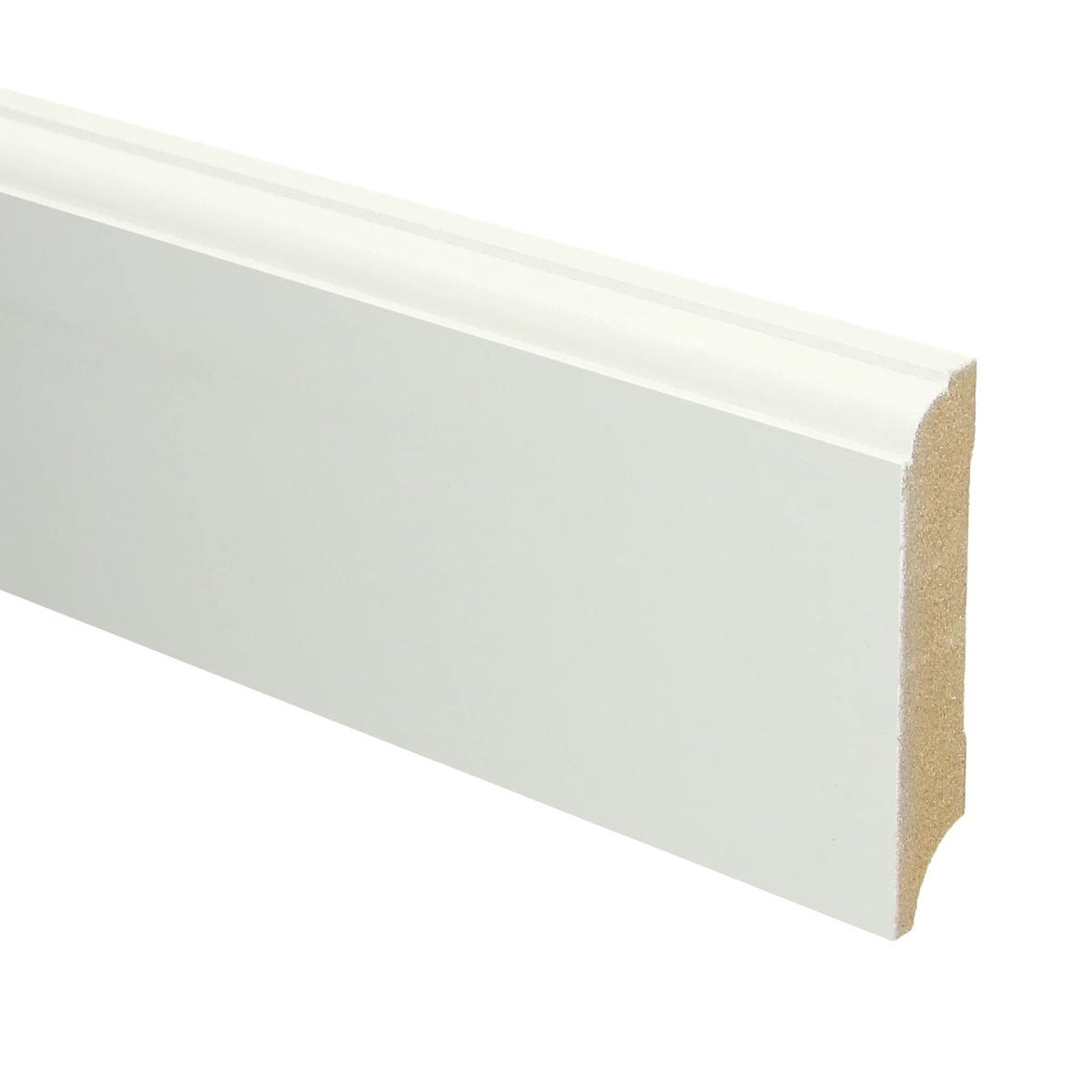 MDF Eigentijdse Plint 70x12 RAL 9010 Zuiver Wit 16046