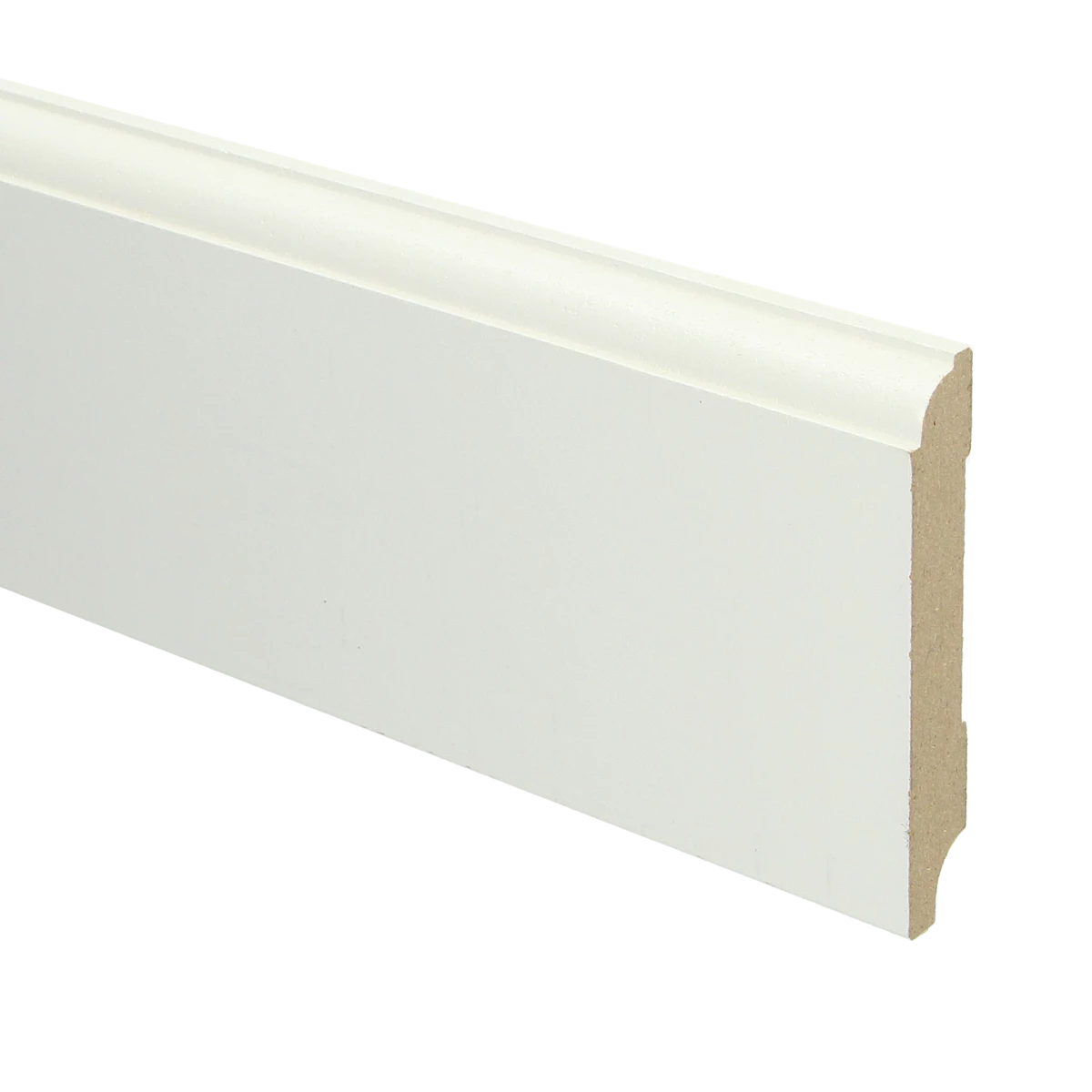 MDF Eigentijdse Plint 90x18 RAL 9010 Zuiver Wit 16050