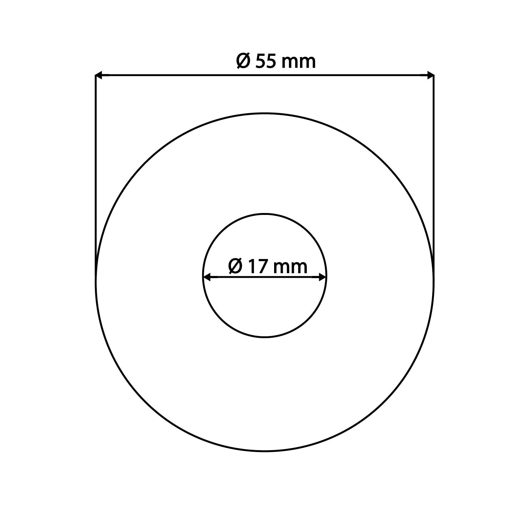Rozet 17mm Beton Gepolijst Donker (10 st.) 24093